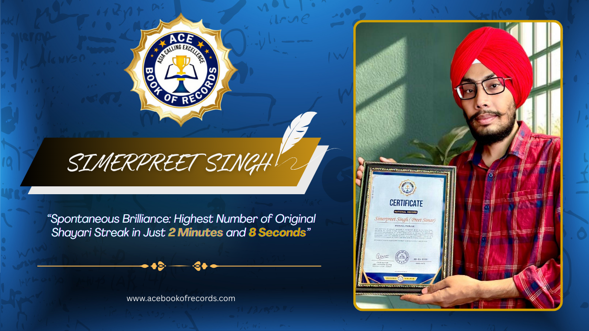 Shayar Preet Simar’s Shayari World Record